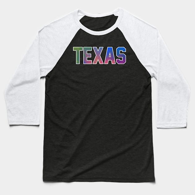 Texas Tie Dye Jersey Letter Baseball T-Shirt by maccm